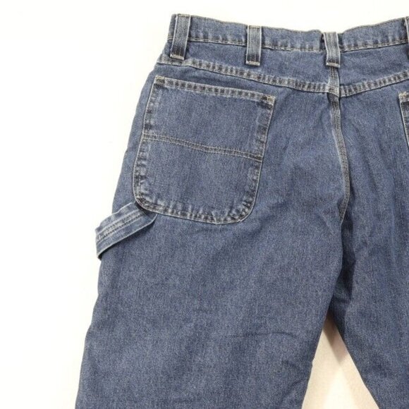 Wrangler Jeans Mens 36x30 (Fits 38x30) Blue Straight Leg Lined Hammer Hoop - Picture 5 of 10